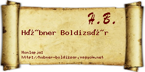 Hübner Boldizsár névjegykártya